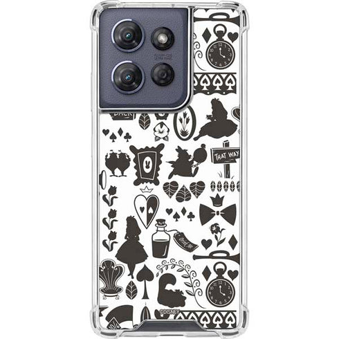 Disney Alice in Wonderland (animated) Silhouette Pattern Moto G Play 5G (2025) Clear Case